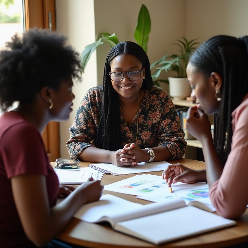 Women's investment circle meeting